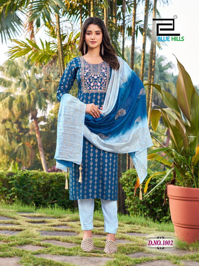 Suva By Blue Hills Rayon Kurti With Bottom Dupatta Wholesale Online